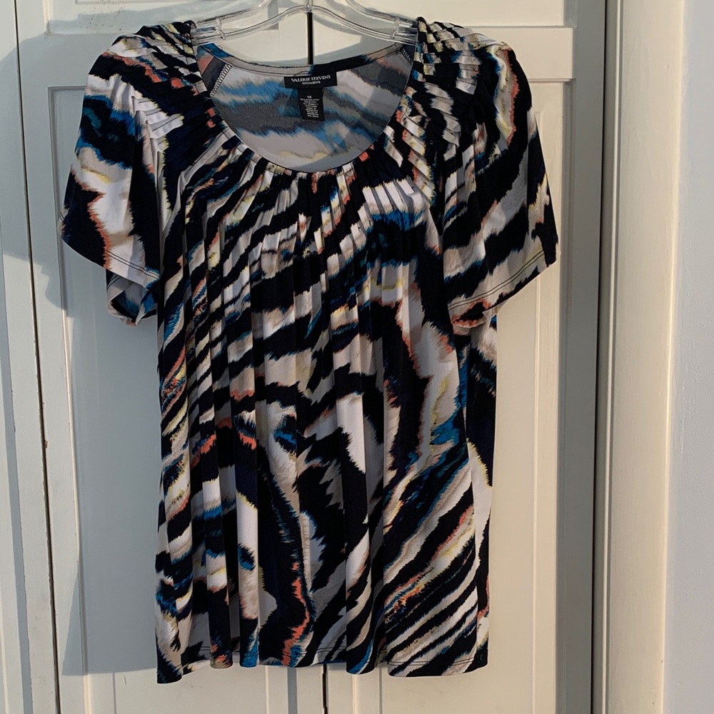Valerie Stevens Multicolor Abstract Blouse